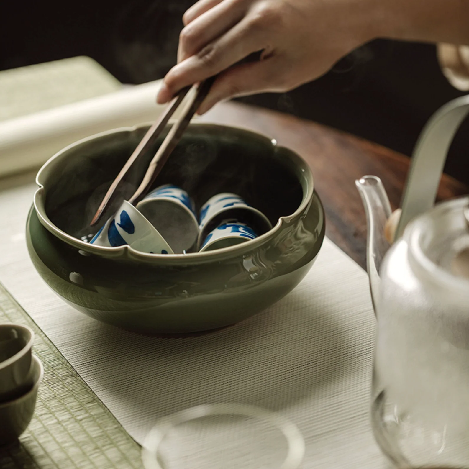Yue Kiln Flower Mouth Large Tea Washer - Image 3
